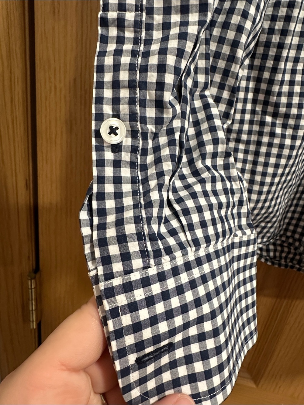 UNTUCKit Navy and White Gingham Button-Down Shirt - Picture 4 of 8